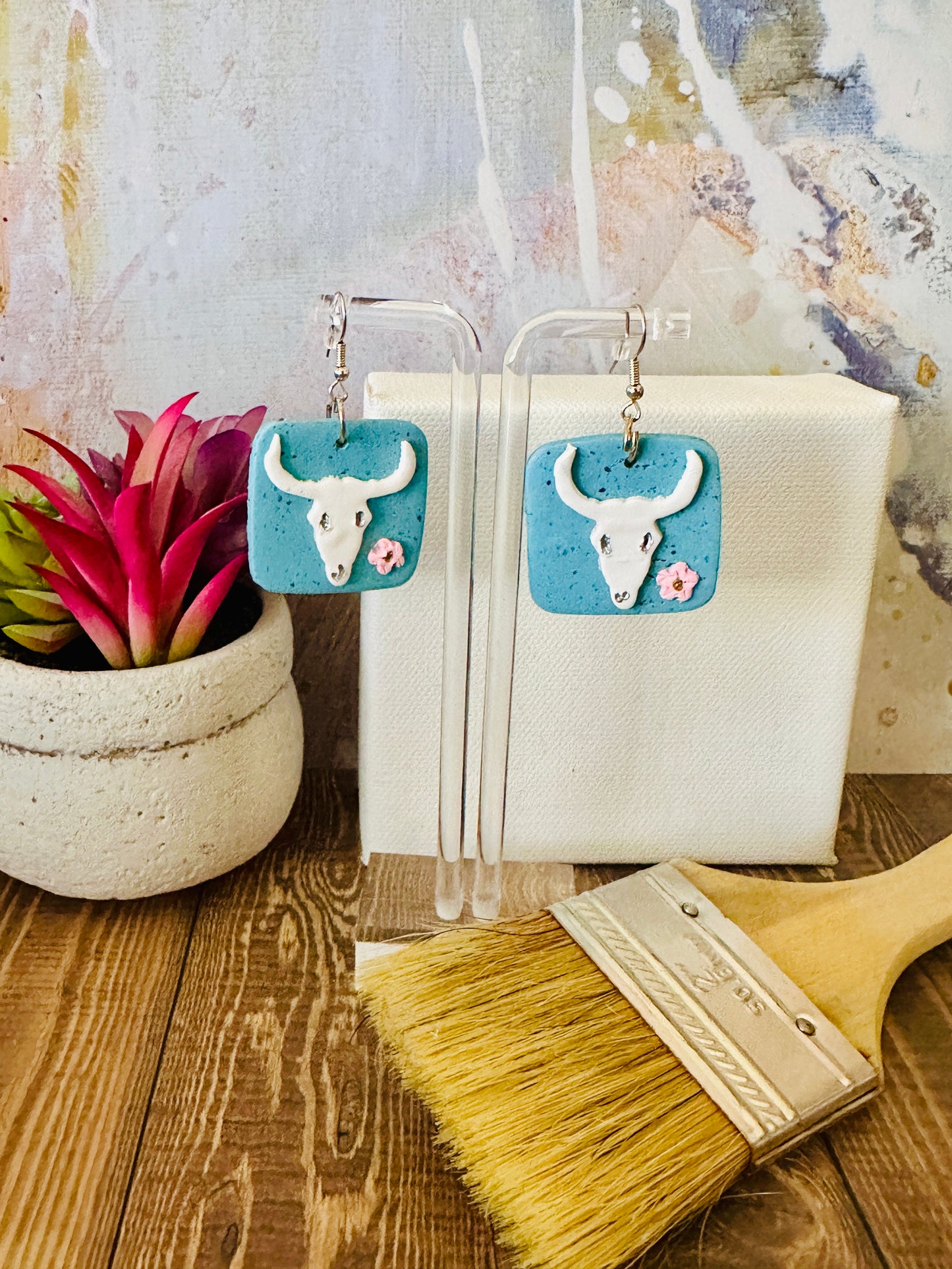 Georgia O’Keefe Skull Earrings