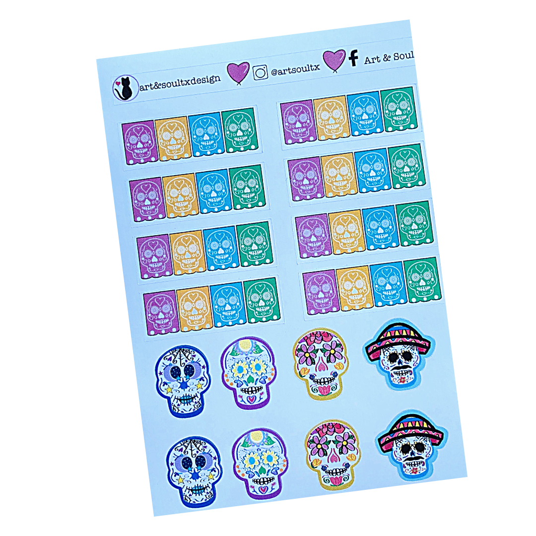 Dia De Los Muertos Sugar Skulls & Border Planner Stickers