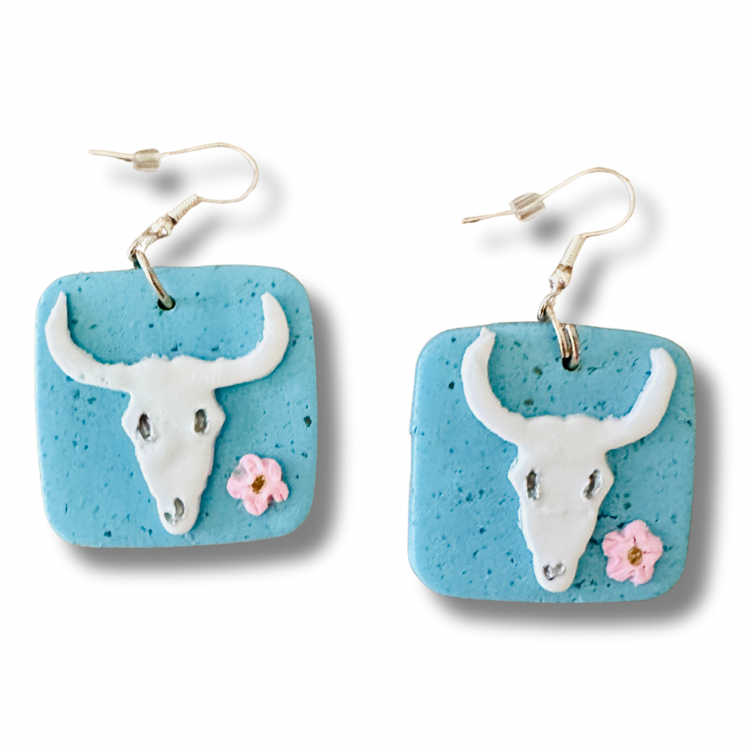Georgia O’Keefe Skull Earrings