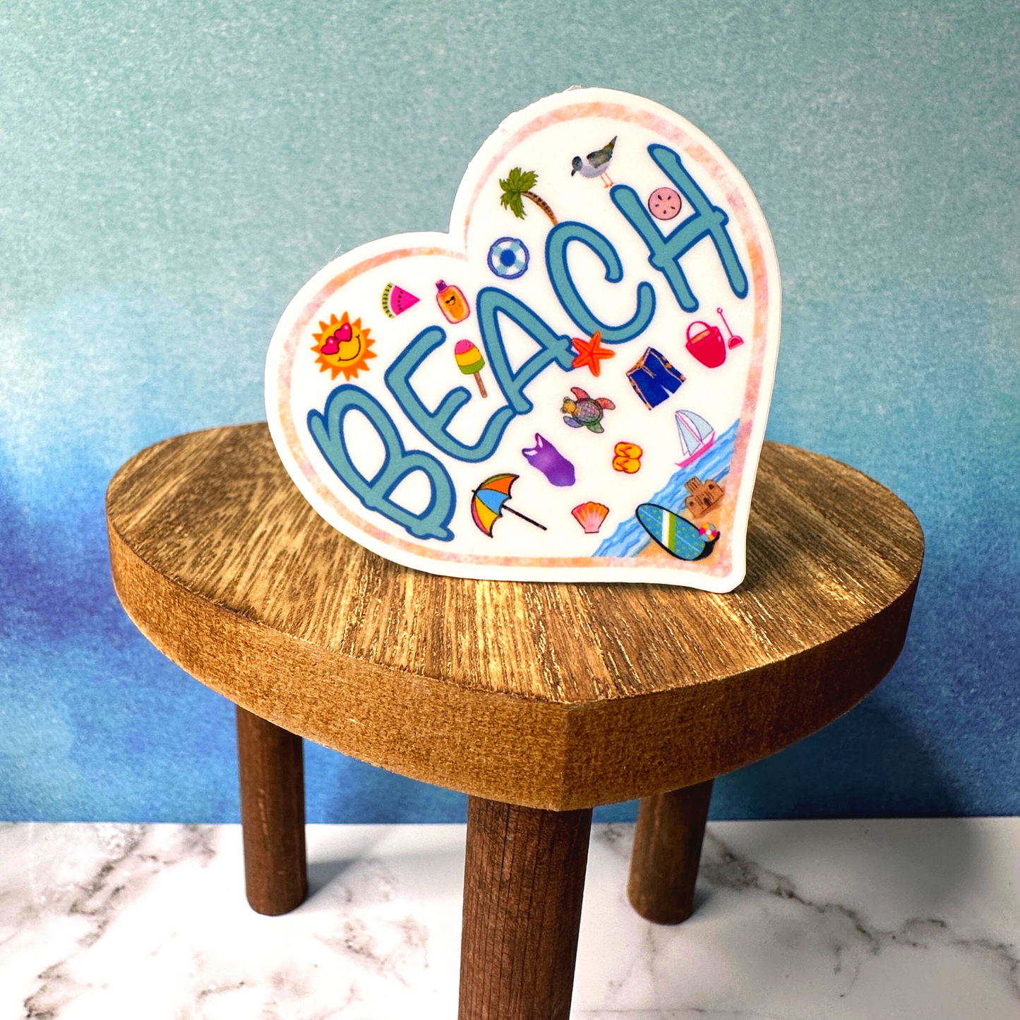 Summer Beach Waterproof Vinyl Sticker
