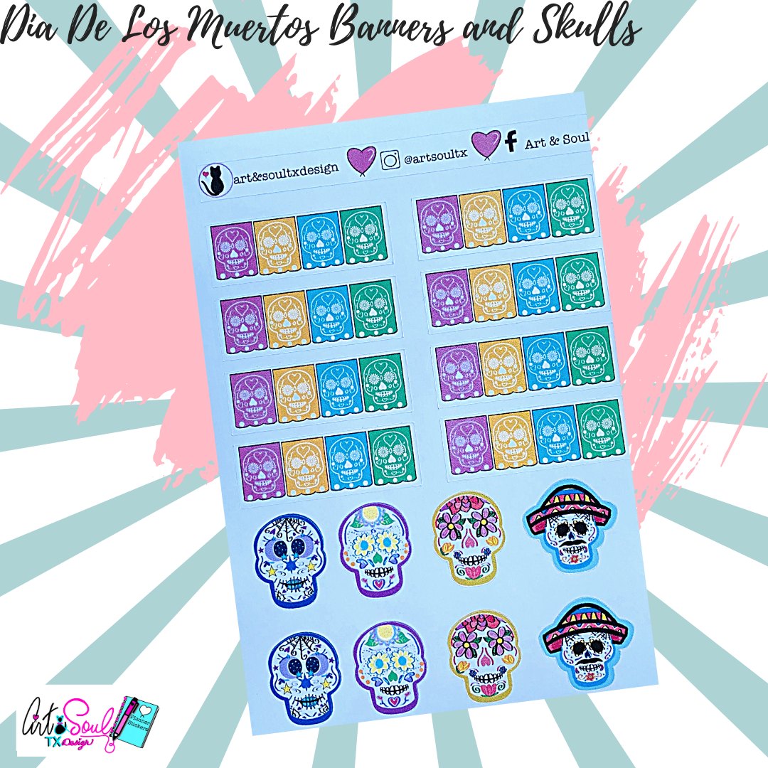 Dia De Los Muertos Sugar Skulls & Border Planner Stickers