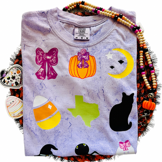 The Texas Halloween T-Shirt with stickers and lanyards.