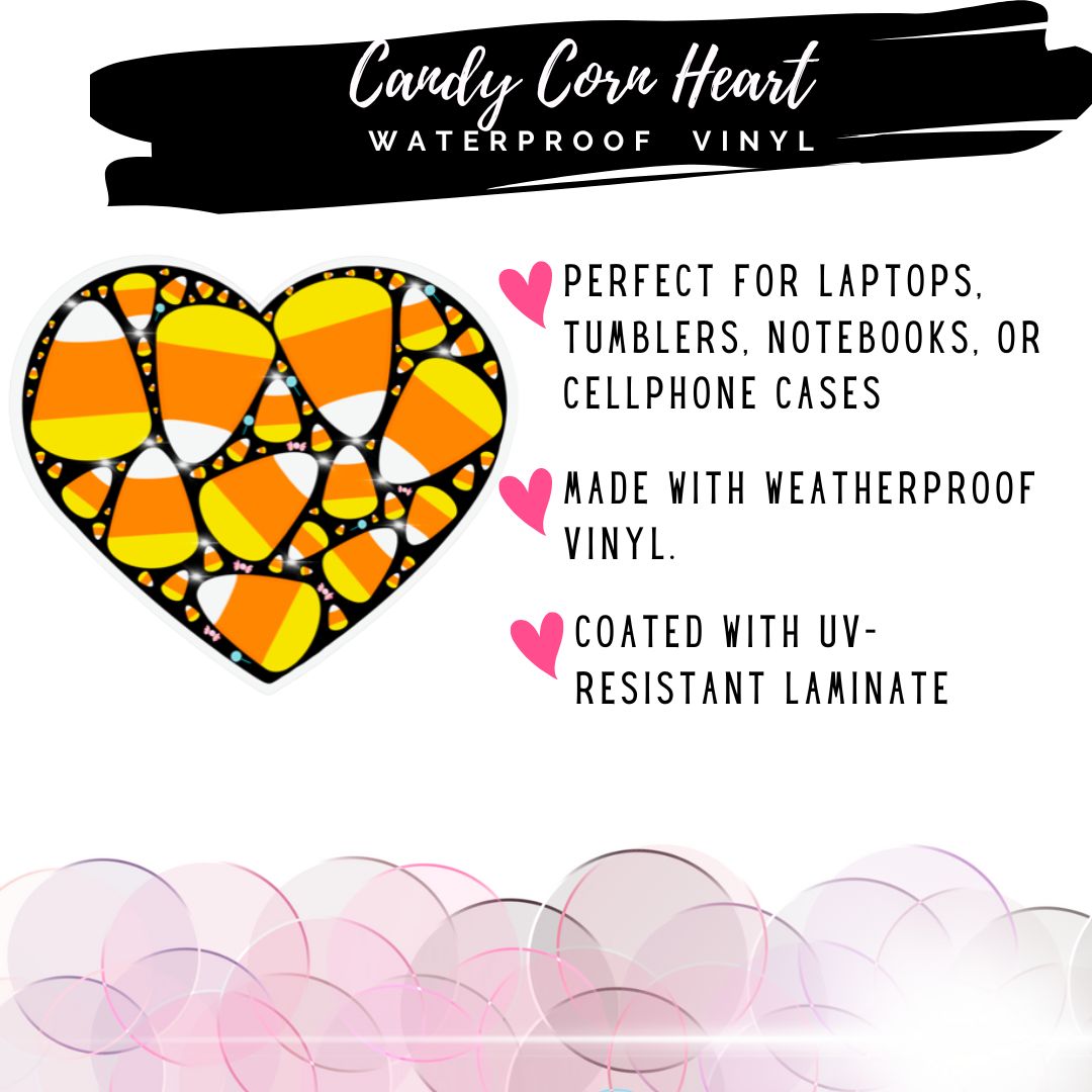 Candy Corn Heart Halloween sticker product details.