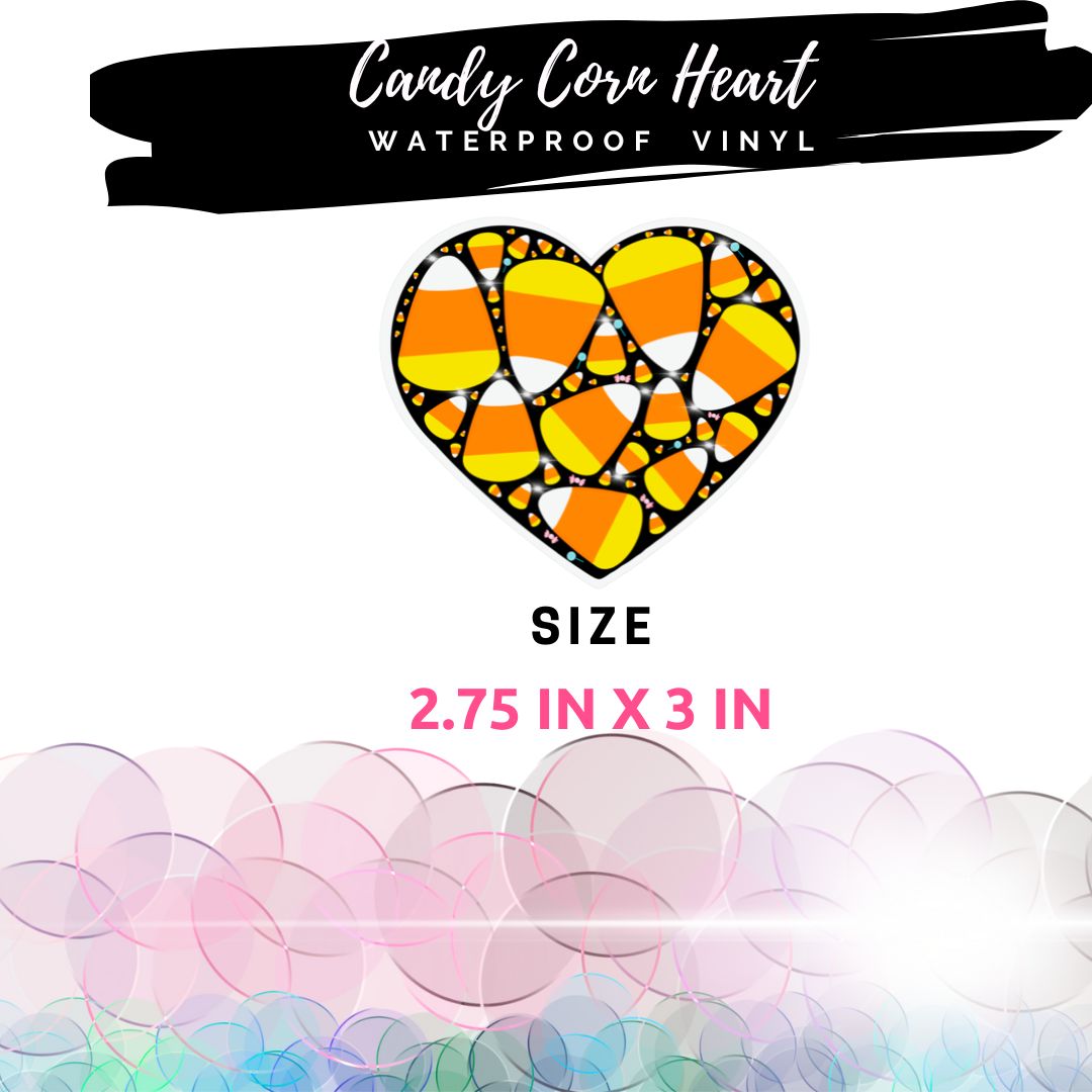 Candy Corn Waterproof Sticker size dimensions.