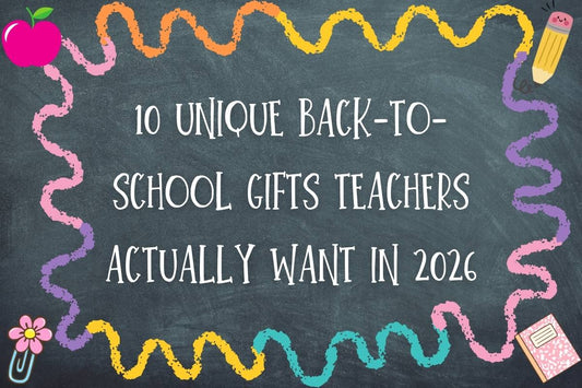 Cartoon chalkboard with colorful lines, apple, pencil, paperclip, and notebook with title text.