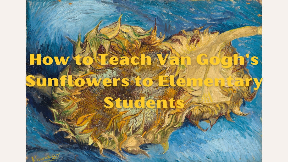 Van Gogh's Two Cut Sunflowers Painting with the blog title overlaid.