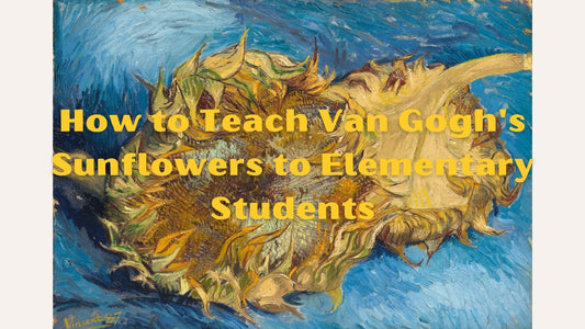Van Gogh's Two Cut Sunflowers Painting with the blog title overlaid.