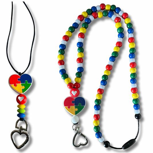 Puzzle Heart Lanyard