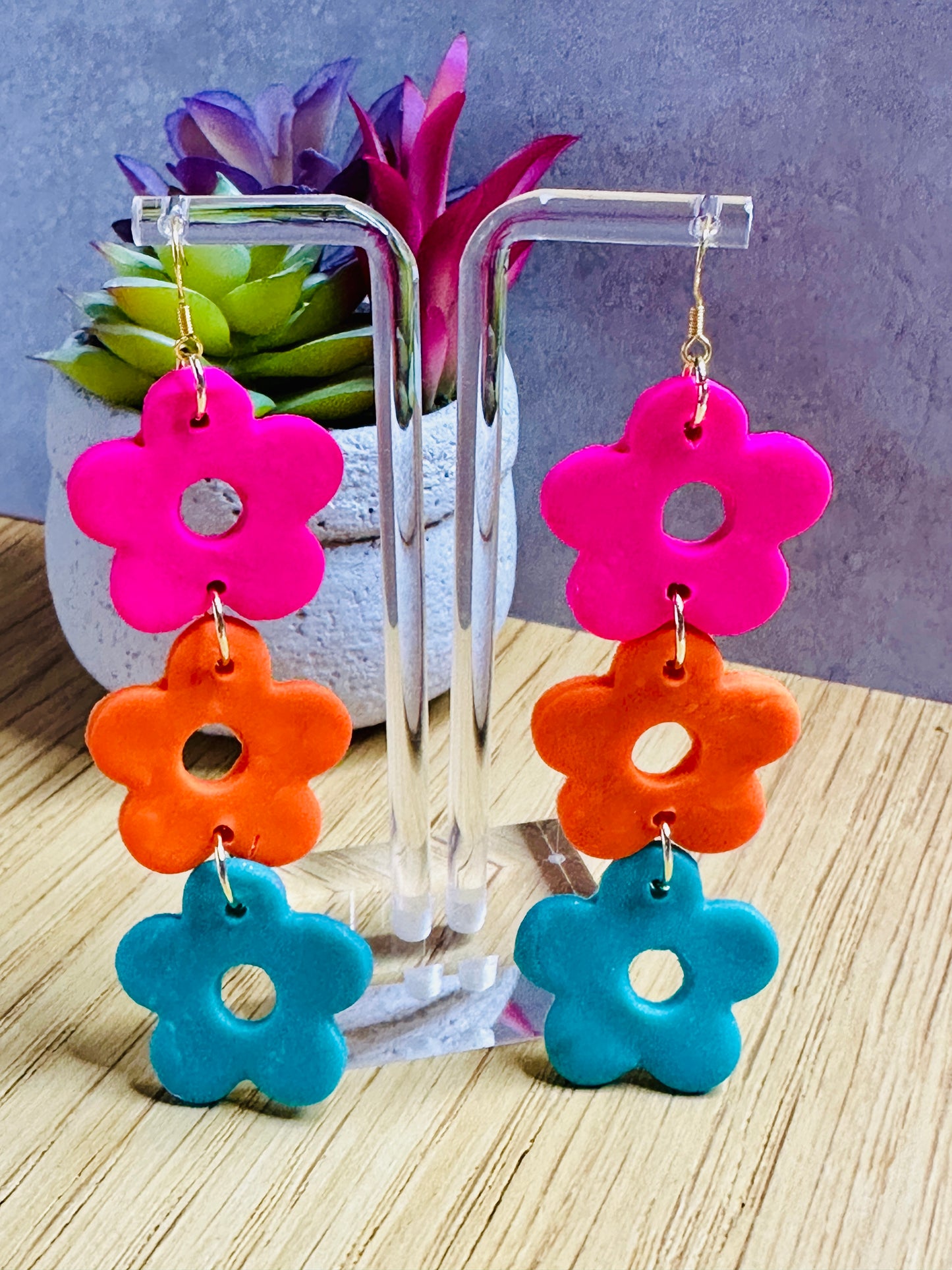 Retro Spurs Floral Earrings