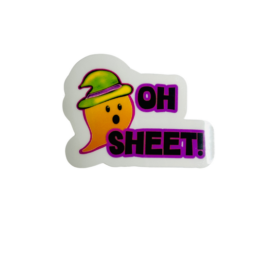 Ghost "Oh Sheet" Halloween Sticker