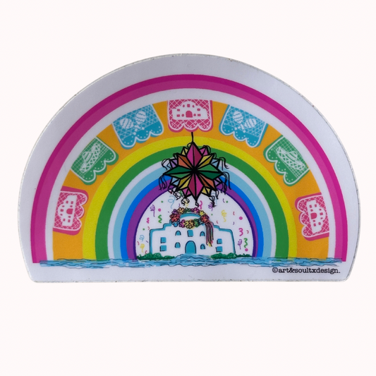 San Antonio Fiesta Rainbow Sticker