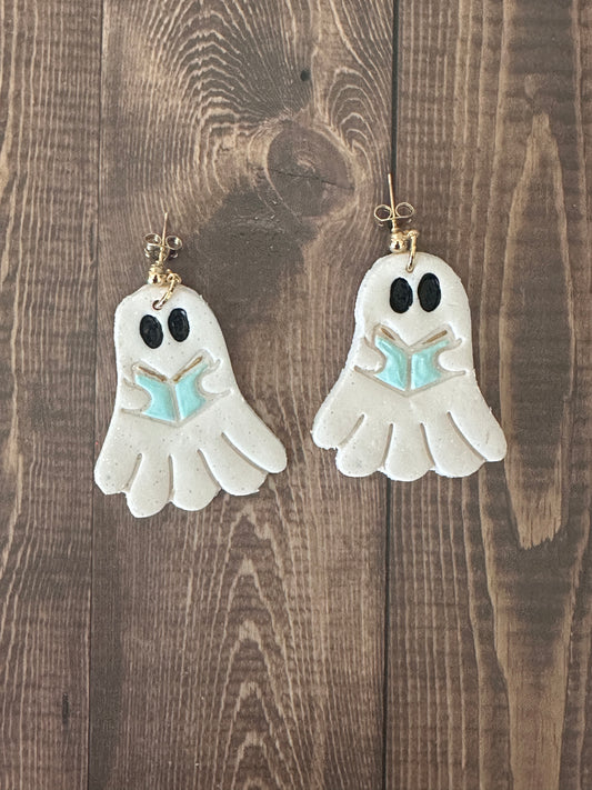 Book Ghost Earrings
