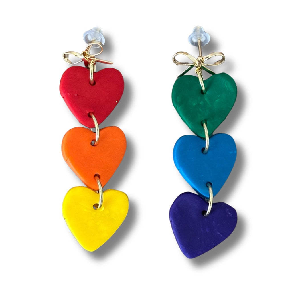 Rainbow Heart Earrings