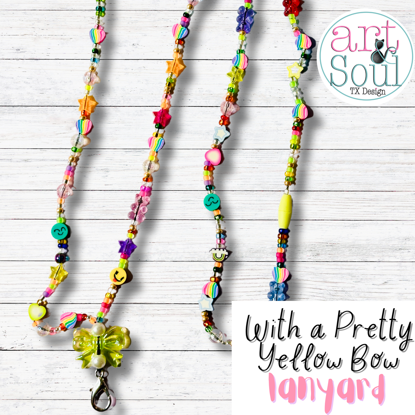 With a Pretty Yellow Bow Lanyard