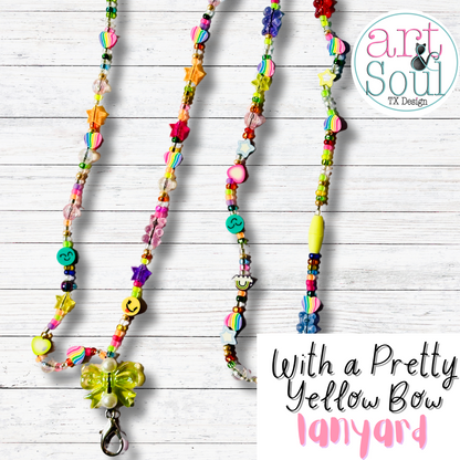 With a Pretty Yellow Bow Lanyard