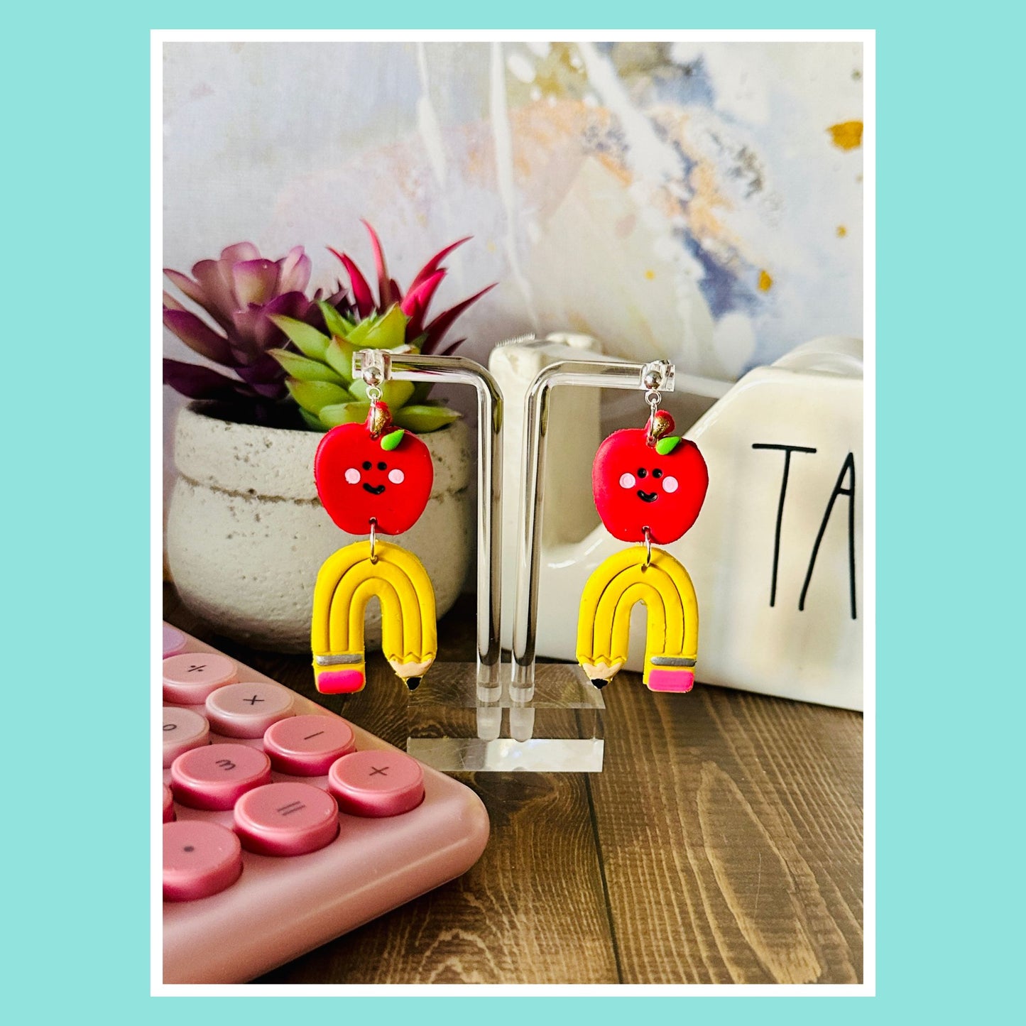 Teacher Apple Earrings
