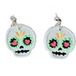Neon Sugar Skull Polymer Clay Earrings