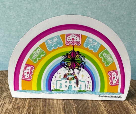 San Antonio Fiesta Rainbow Sticker