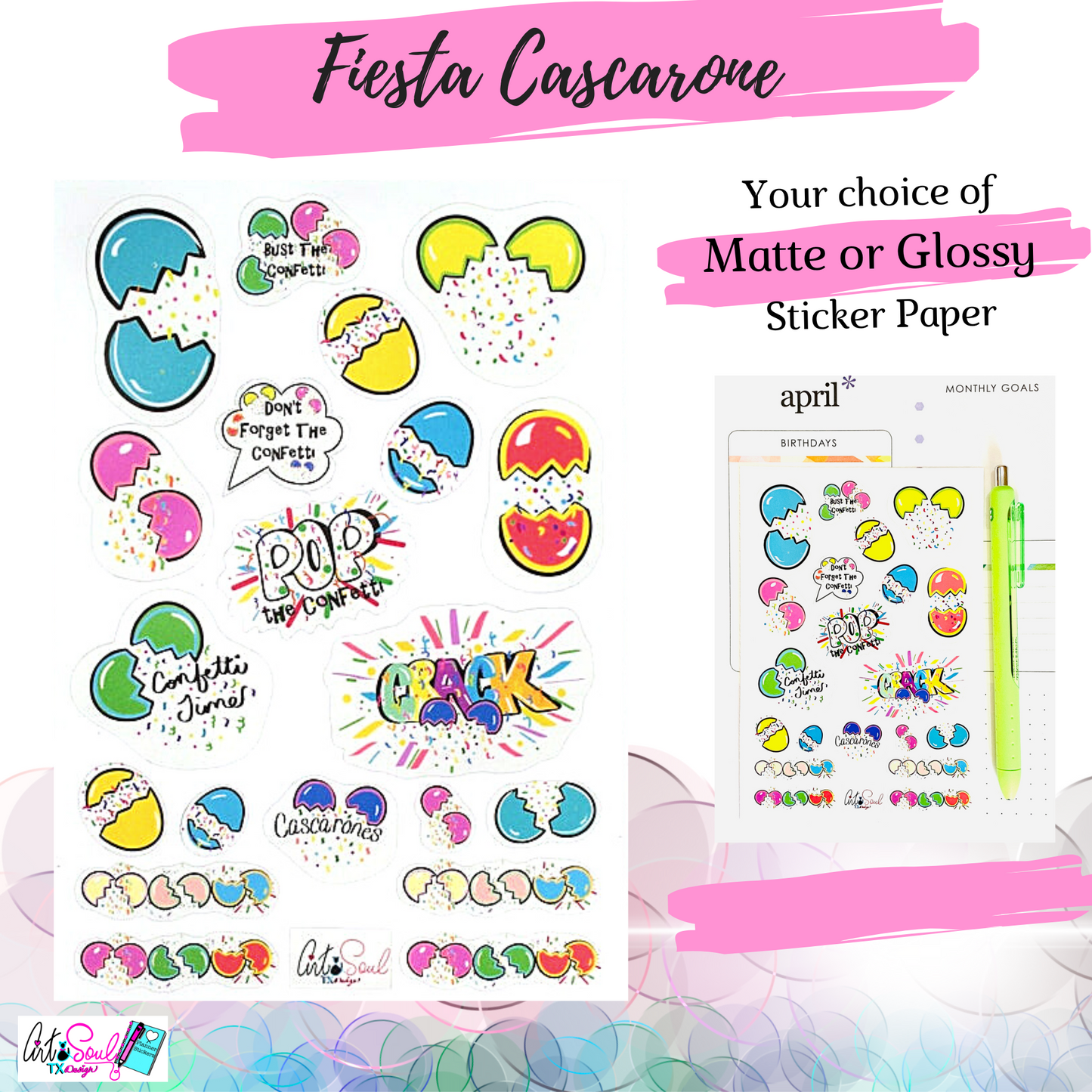 Cascarones Planner Stickers