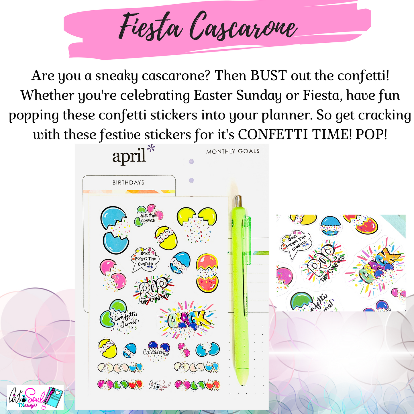 Cascarones Planner Stickers