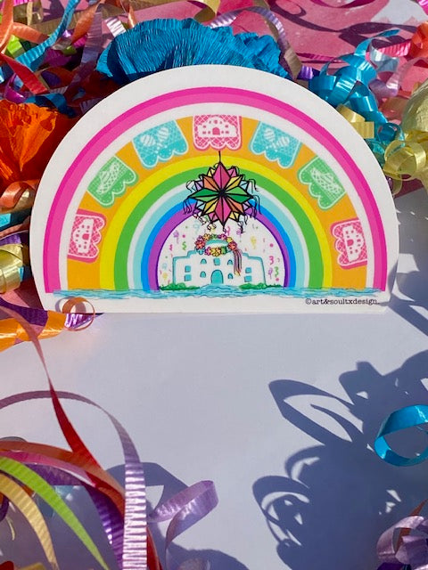 San Antonio Fiesta Rainbow Sticker