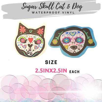 Sugar Skull Cat/Dog Vinyl Waterproof Sticker