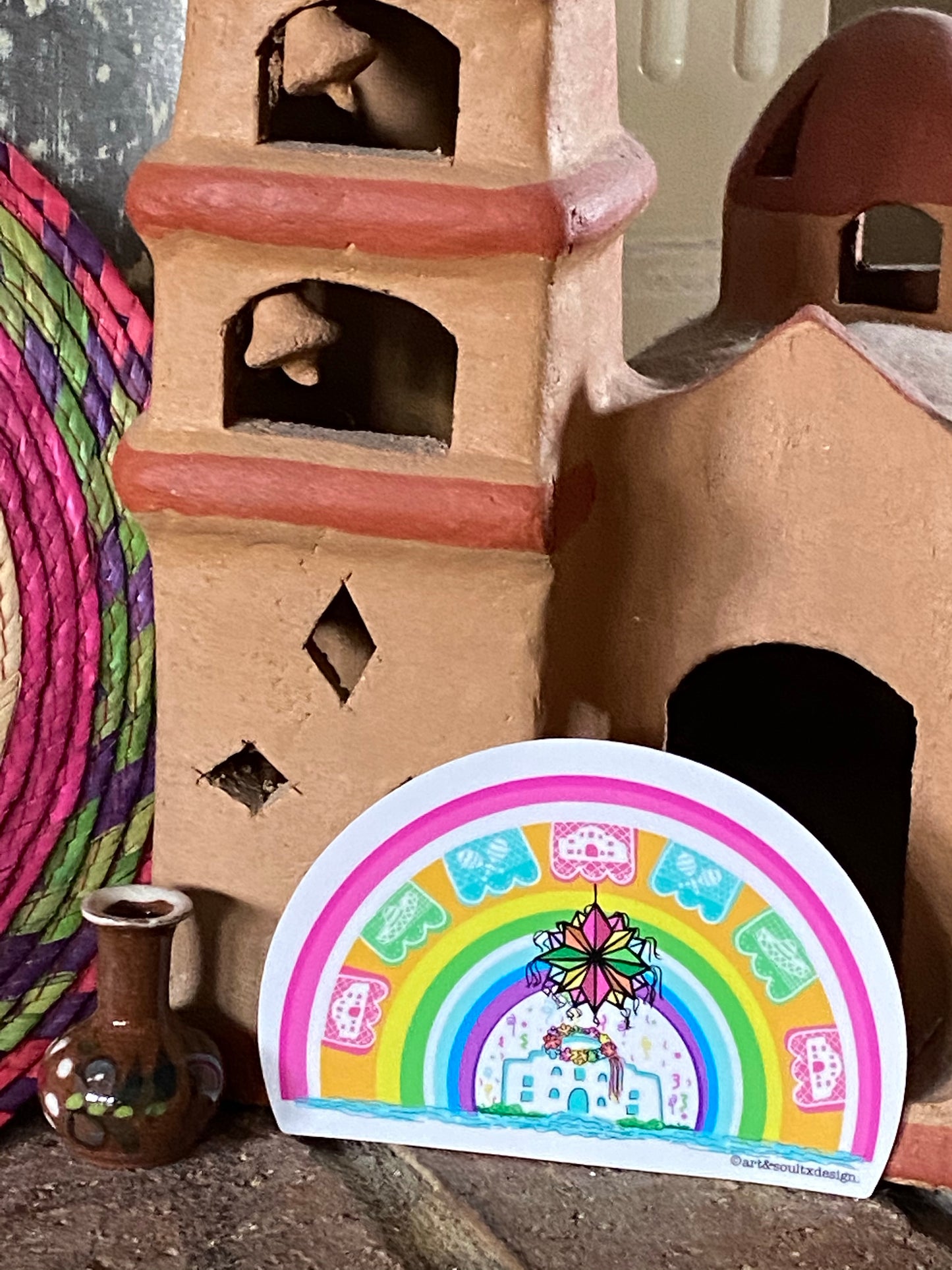 San Antonio Fiesta Rainbow Sticker